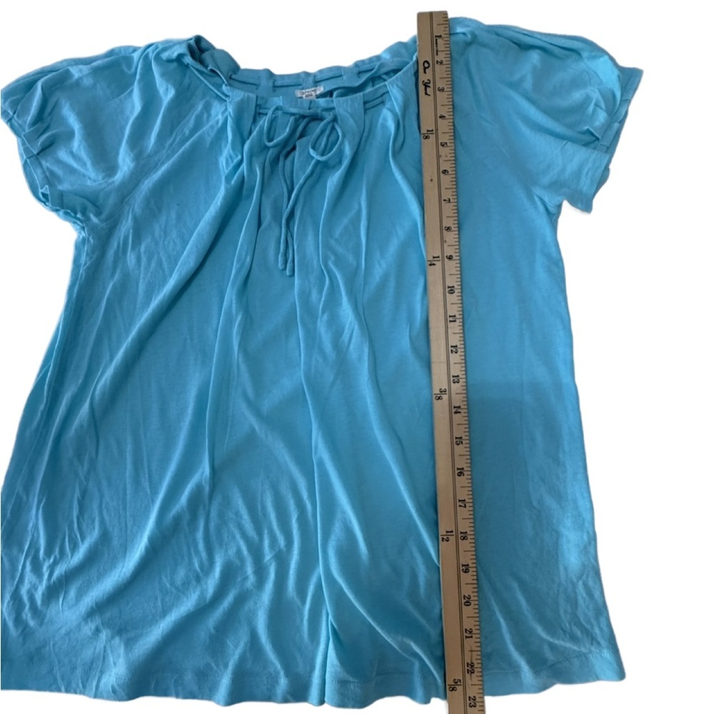 J Crew Aqua Blue Tie Neck Top size Small - Picture 4 of 5